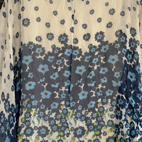 Diane von Furstenberg Floral Silk Dress Fairy Size 0 Blue - Picture 5 of 5